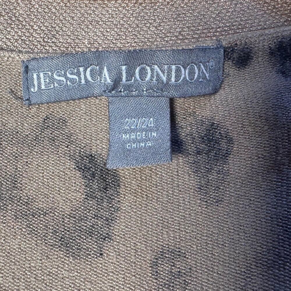 JESSICA LONDON KNIT CHEETAH PRINT OPEN FRONT CARDIGAN BOWS ON SLEEVES SIZE 22/24 - Picture 4 of 6